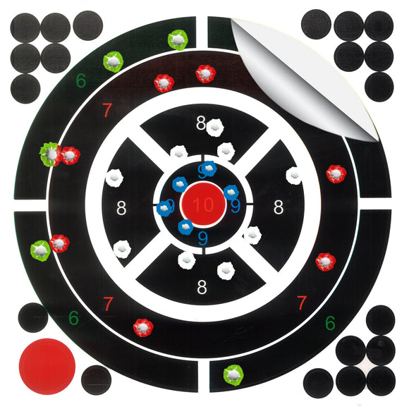 12 Inch Multicolor Splatter Shooting Target Stickers (20 Packs)